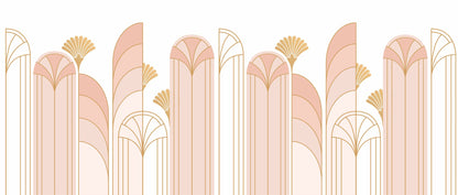 Art Deco Arch Mural – pink – 400x170 cm