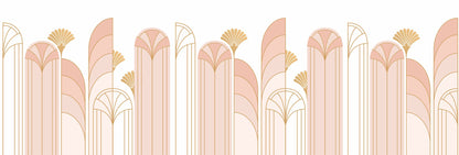 Art Deco Arch Mural – pink – 500x170 cm