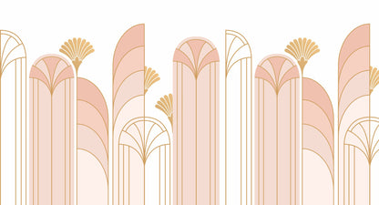 Art Deco Arch Mural – pink – 500x270 cm