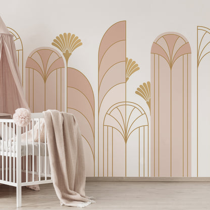 Art Deco Arch Mural – pink