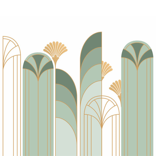 Art Deco Arch Mural – green