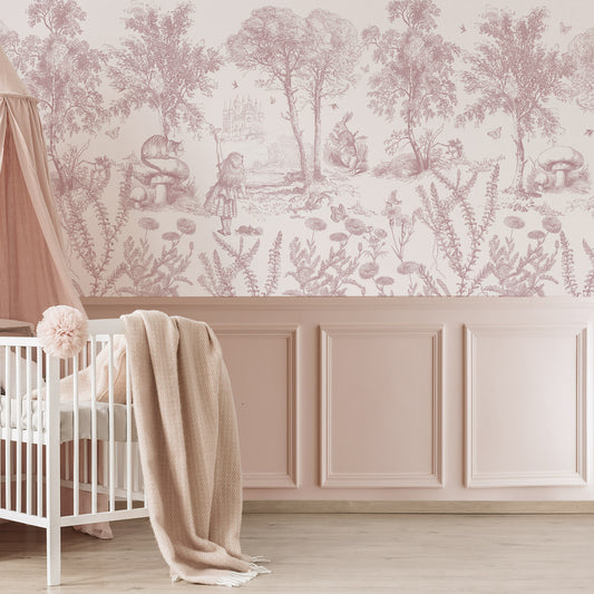 Arteo Alice Mural – pink – half wall