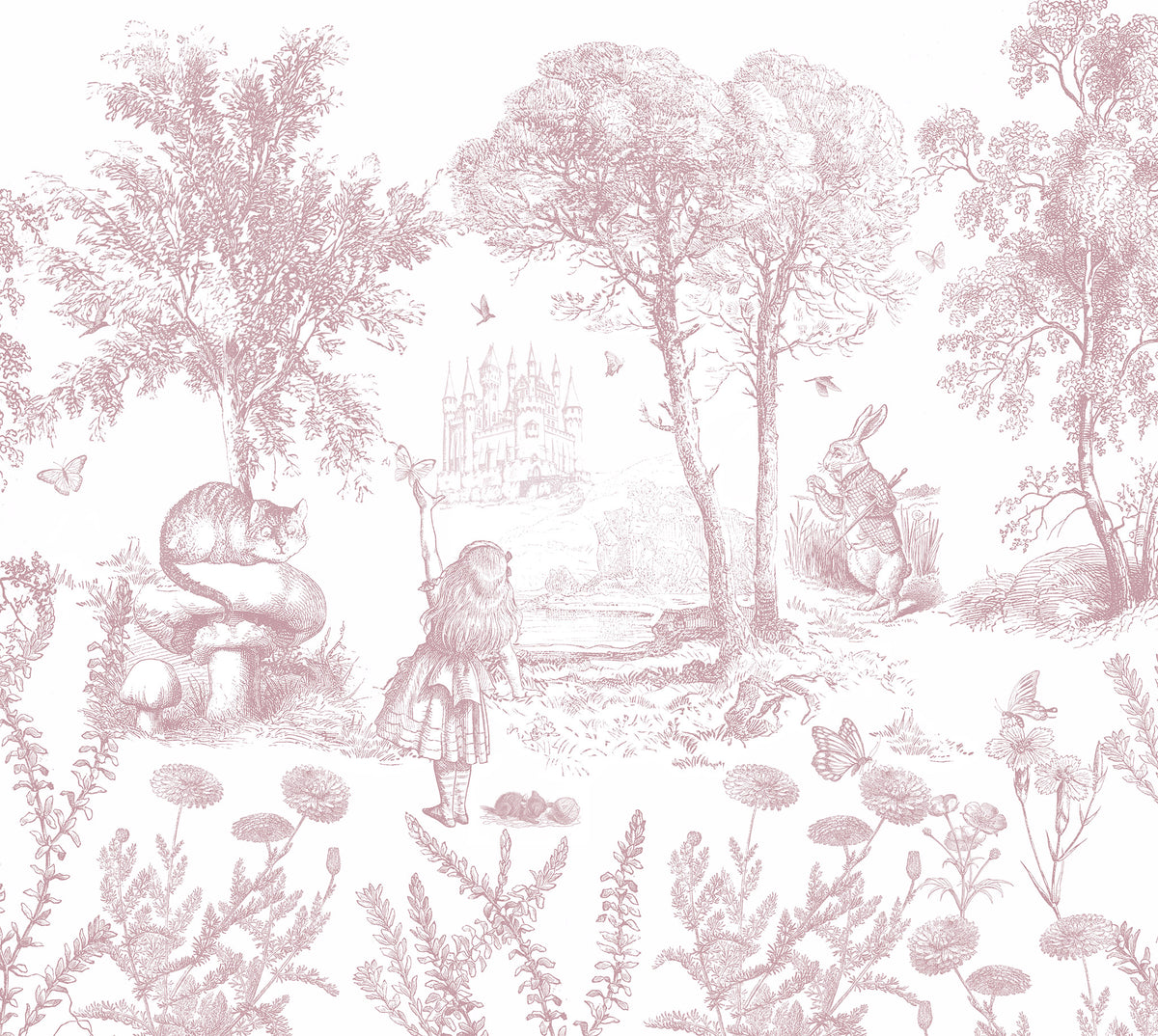 Arteo Alice Mural – pink – 300x270 cm