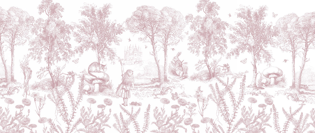 Arteo Alice Mural – pink – 400x170 cm