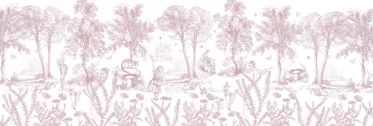 Arteo Alice Mural – pink – 500x170 cm