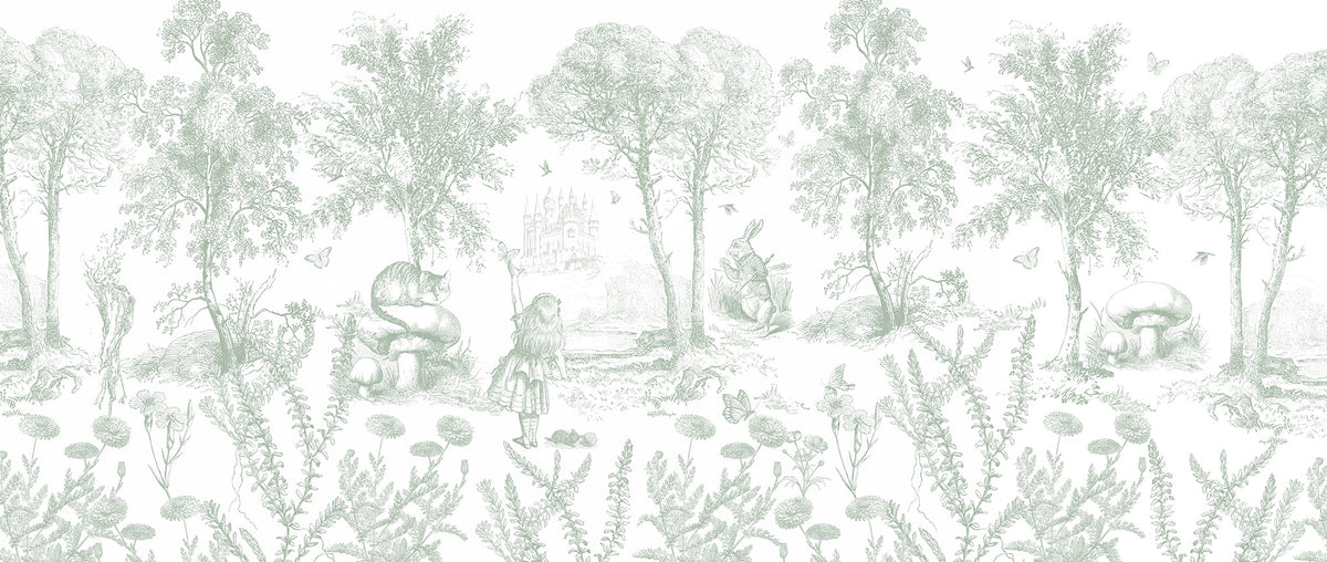 Arteo Alice Mural – green – 400x170 cm