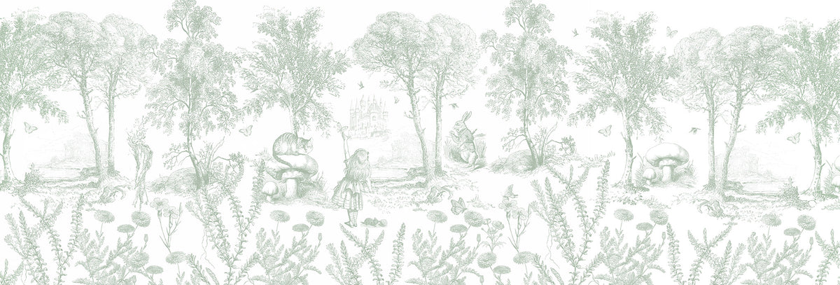 Arteo Alice Mural – green – 500x170 cm