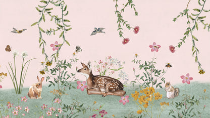 Mural de Parede Arteo Bosque – cor rosa – 300x170 cm