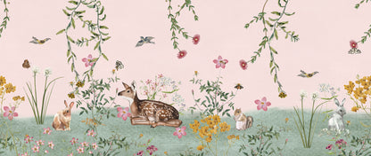 Mural de Parede Arteo Bosque – cor rosa – 400x170 cm