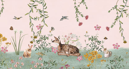 Mural de Parede Arteo Bosque – cor rosa – 500x270 cm