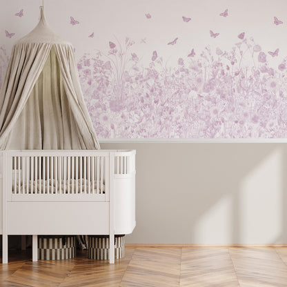 Arteo Garden Mural – lilac – half wall
