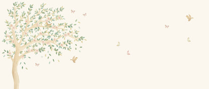 Cherry Blossom Tree Mural – beige – 400x170 cm