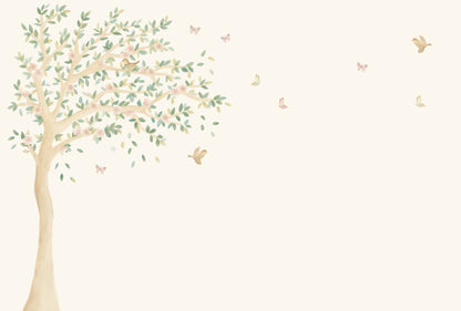 Cherry Blossom Tree Mural – beige – 400x270 cm