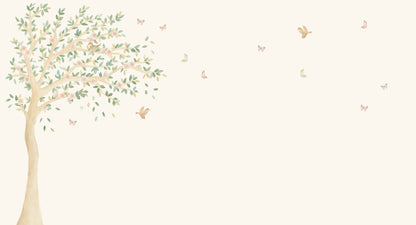 Cherry Blossom Tree Mural – beige – 500x270 cm