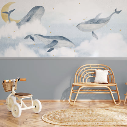 Whales Mural – half wall
