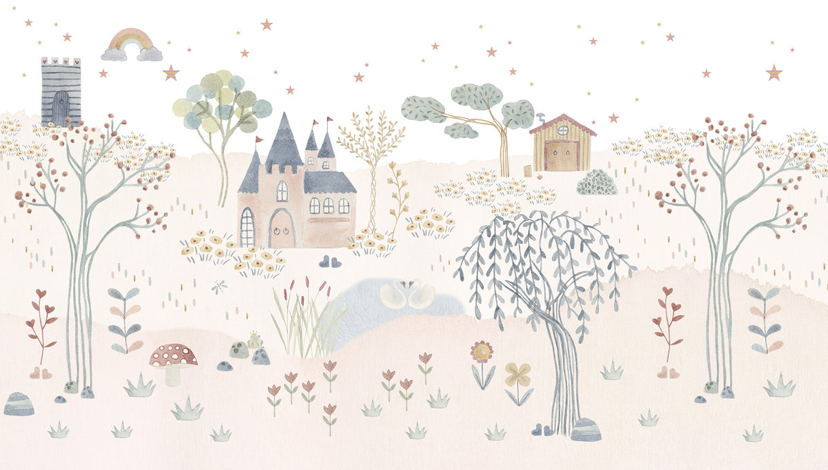 Castle Mural – colorful – 300x170 cm