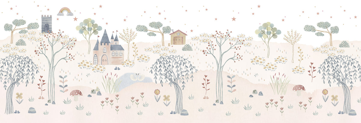 Castle Mural – colorful – 500x170 cm