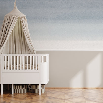 Watercolor Degrade Mural – blue – half wall