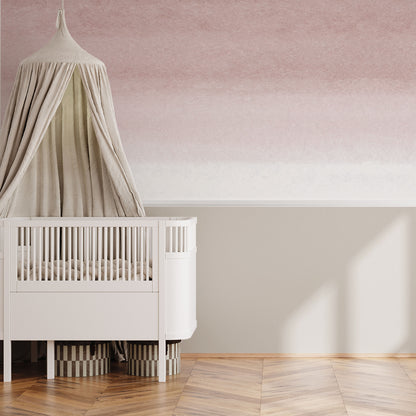Watercolor Degrade Mural – pink – half wall