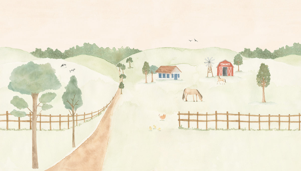 Farm Mural – colorful – 300x170 cm