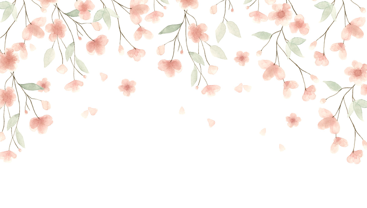 Floral Mural – salmon – 300x170 cm