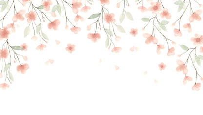 Floral Mural – salmon – 300x170 cm