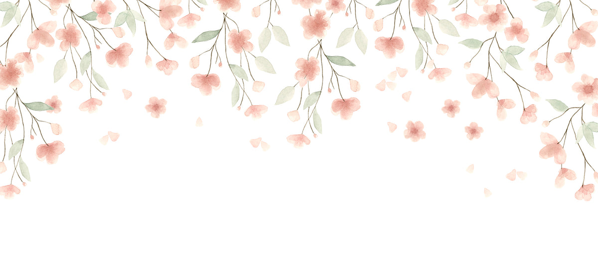 Floral Mural – salmon – 400x170 cm