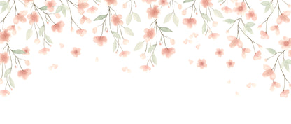 Floral Mural – salmon – 400x170 cm