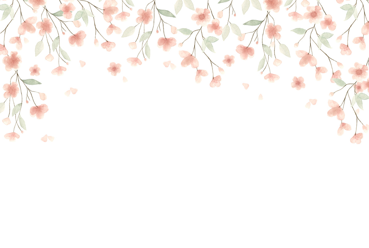 Floral Mural – salmon – 400x270 cm