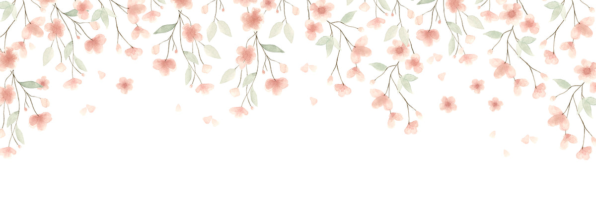 Floral Mural – salmon – 500x170 cm