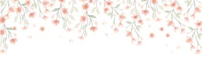 Floral Mural – salmon – 500x170 cm