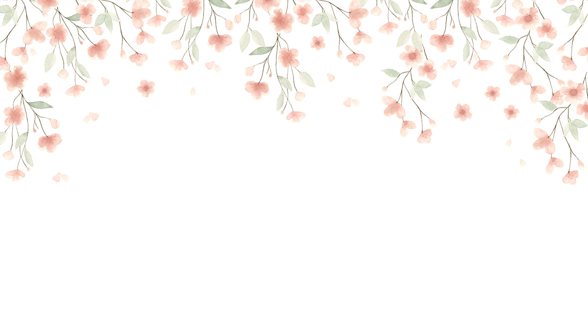Floral Mural – salmon – 500x270 cm