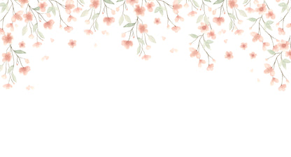 Floral Mural – salmon – 500x270 cm