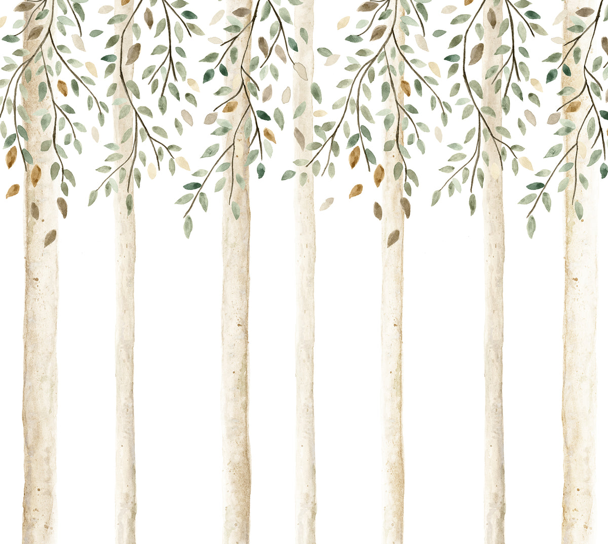 Autumn Forest Mural – green – 300x270 cm