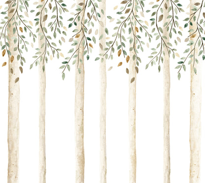 Autumn Forest Mural – green – 300x270 cm