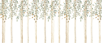 Autumn Forest Mural – green – 400x170 cm