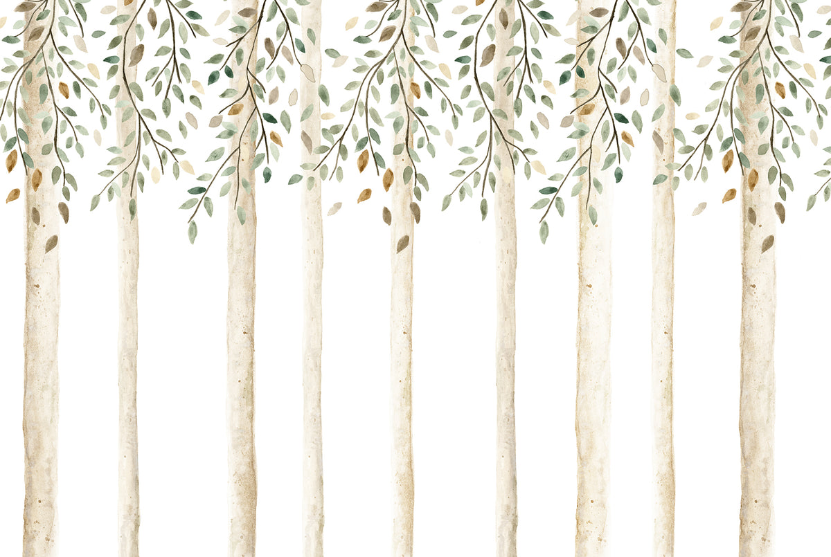 Autumn Forest Mural – green – 400x270 cm