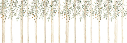 Autumn Forest Mural – green – 500x170 cm
