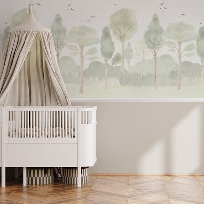 Forest Mural – green – half wall