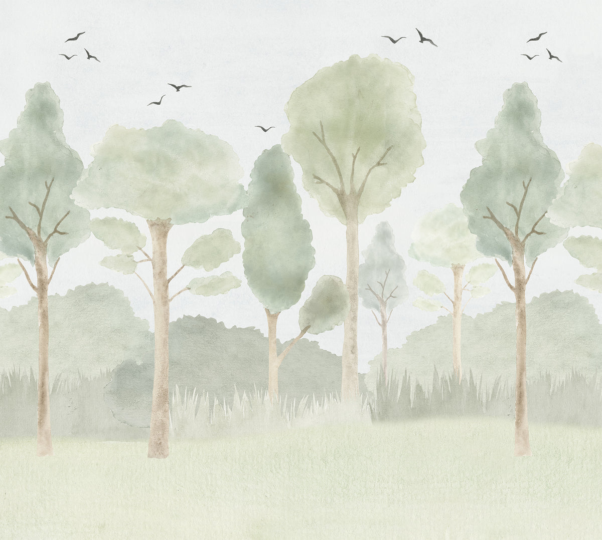 Forest Mural – green – 300x270 cm