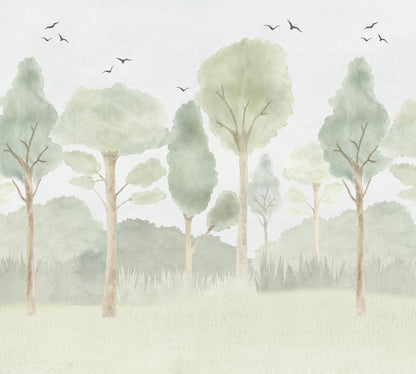 Forest Mural – green – 300x270 cm