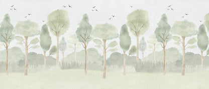 Forest Mural – green – 400x170 cm