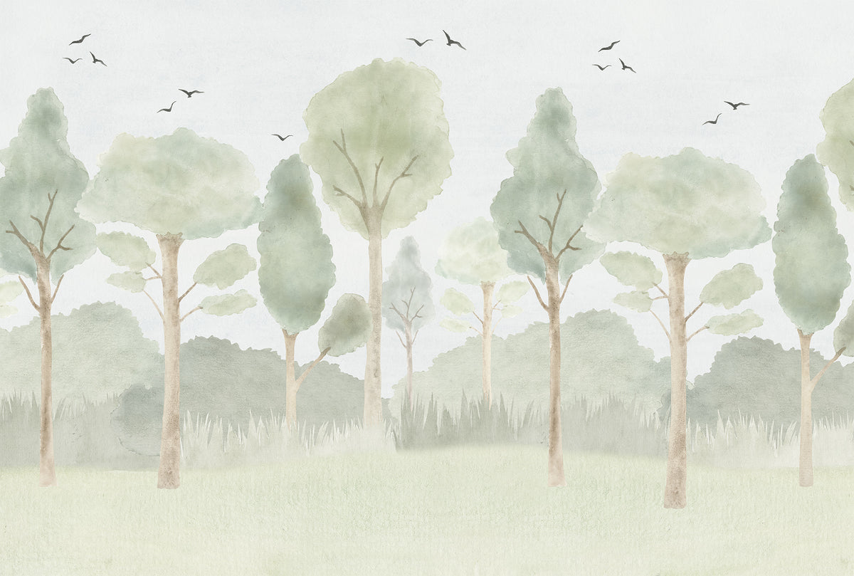 Forest Mural – green – 400x270 cm