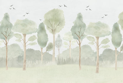 Forest Mural – green – 400x270 cm