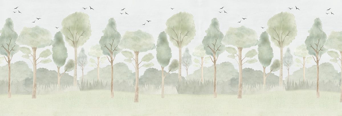 Forest Mural – green – 500x170 cm