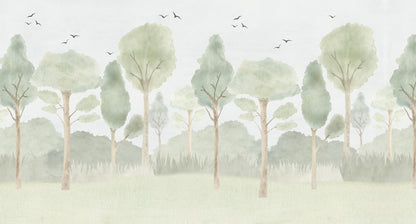 Forest Mural – green – 500x270 cm