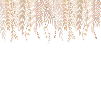 Watercolor Foliage Border Mural – beige