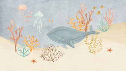 Mural de Parede Fundo do Mar – cor azul – 300x170 cm