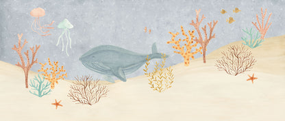 Mural de Parede Fundo do Mar – cor azul – 400x170 cm