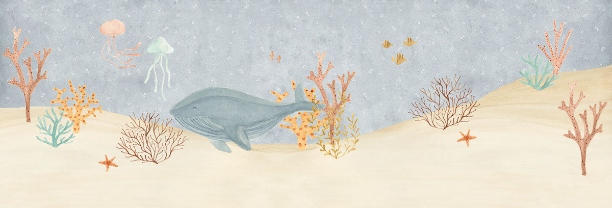 Mural de Parede Fundo do Mar – cor azul – 500x170 cm